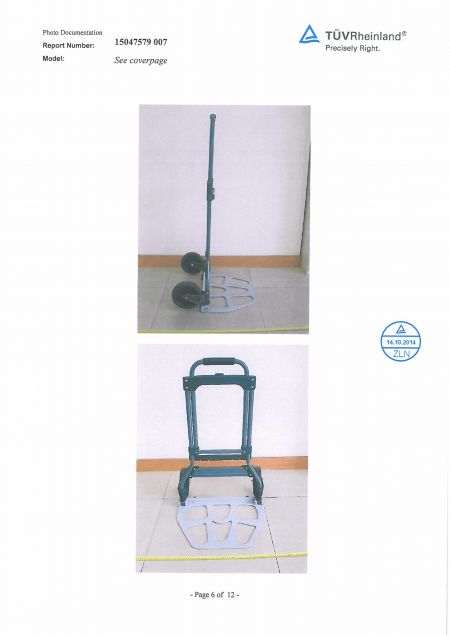 Handwagen GS-Mark Prüfbericht